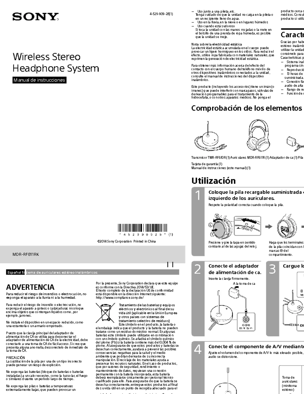 manual-sony-mdr-rf811rk-espa-ol-2-p-ginas-4-3-1-2-utilizaci-n