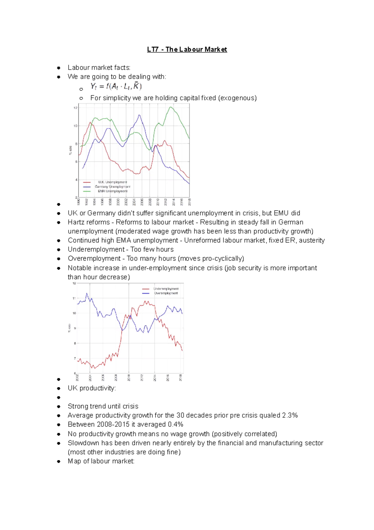 LT7 - The Labour Market - Summary ECONOMICS FOR MANAGERS - LT7 The ...
