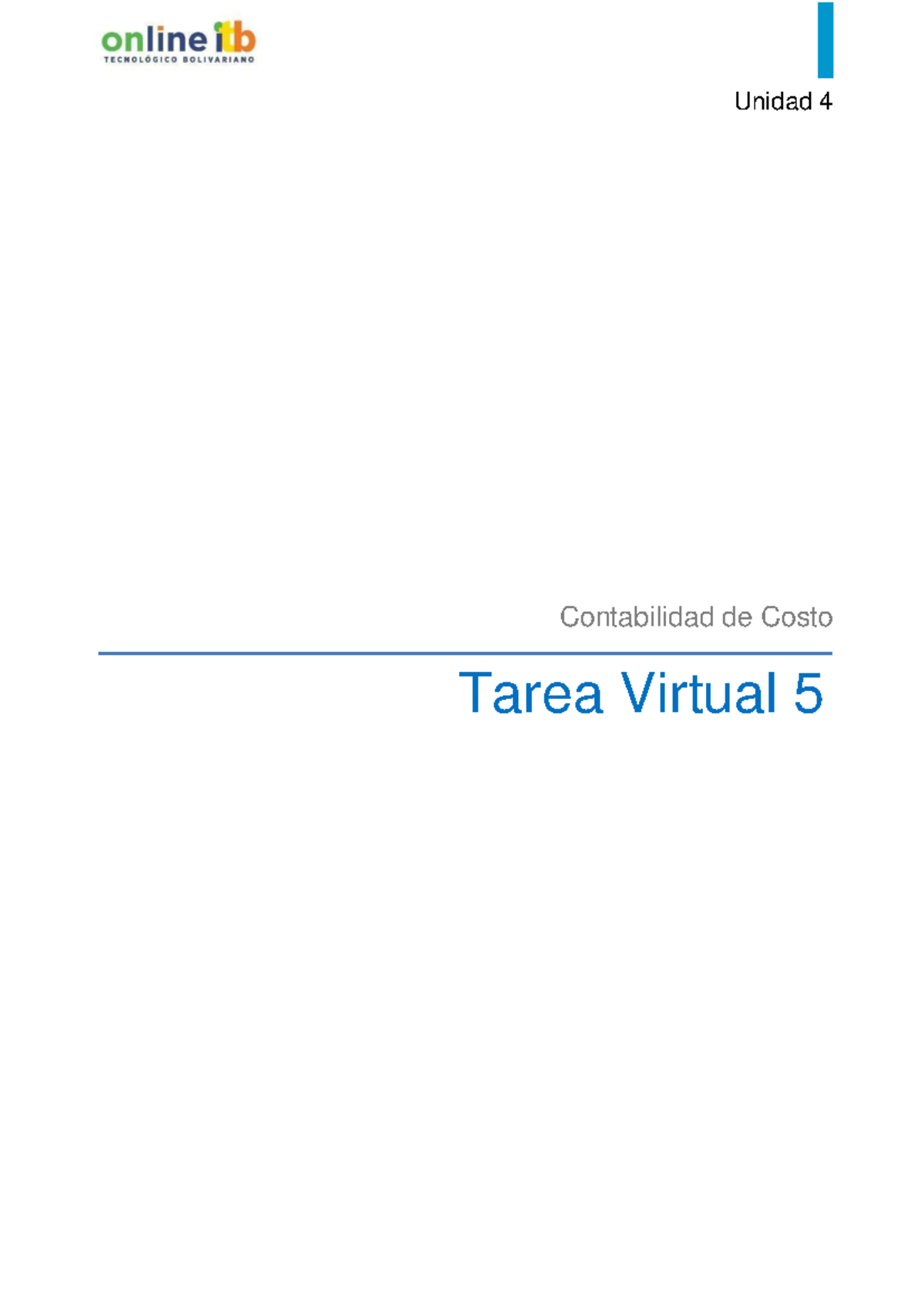 Tarea Virtual 5 Cristina Guerrero - Unidad 4 Contabilidad De Costo ...