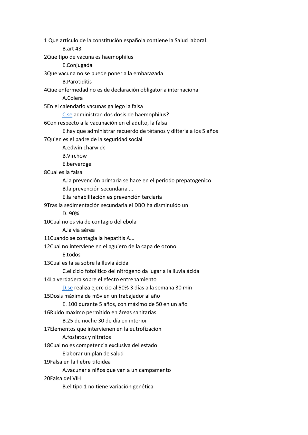 Examen Enero 2015, preguntas y respuestas - 1 Que artículo de la