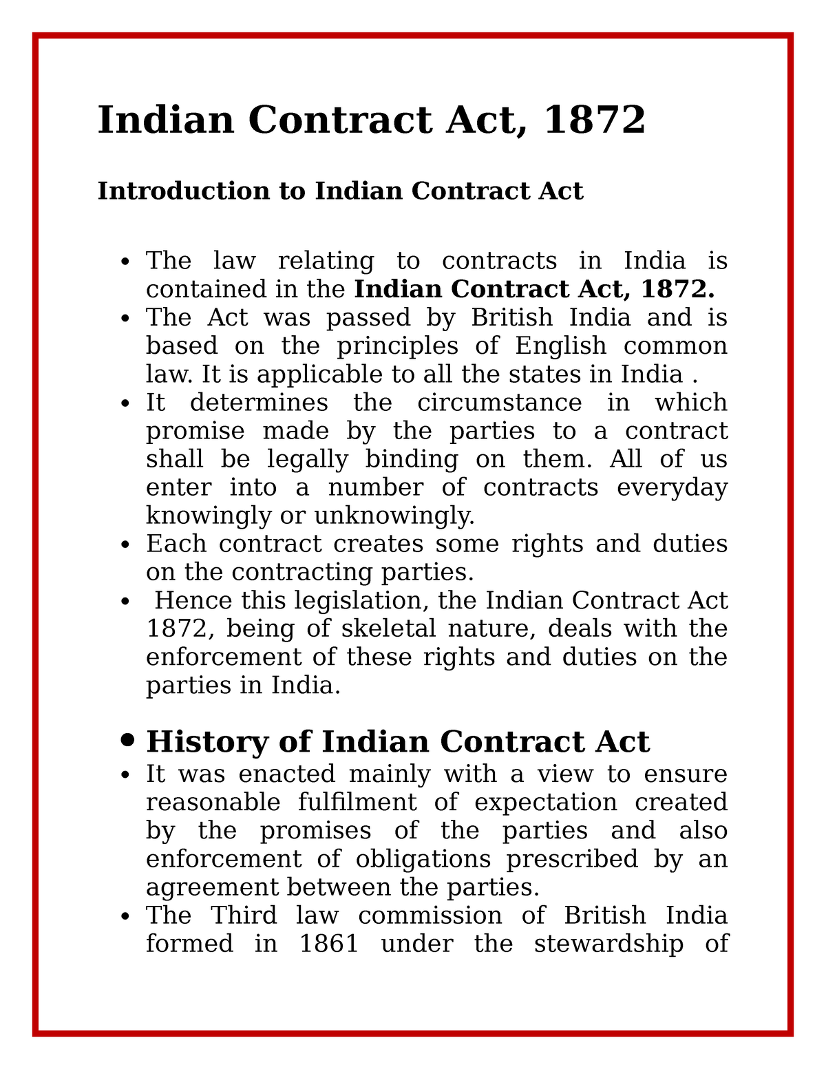 assignment indian contract act