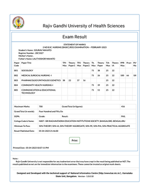 EMS Result This is very helpful for bsc nursing students Rajiv