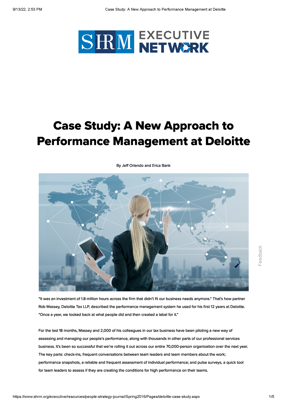 case study how deloitte reinvented their performance management