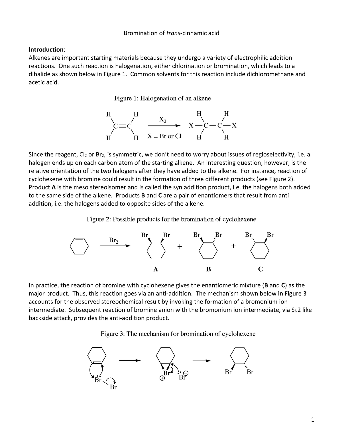 Bromination of trans-cinnamic acid - 1 Bromination of trans -cinnamic ...