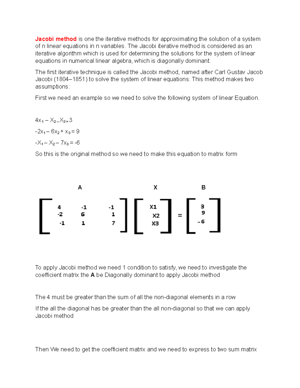 Jacobimethod - COSC 110 GAUESS METHOD In mathematics, the Gaussian ...
