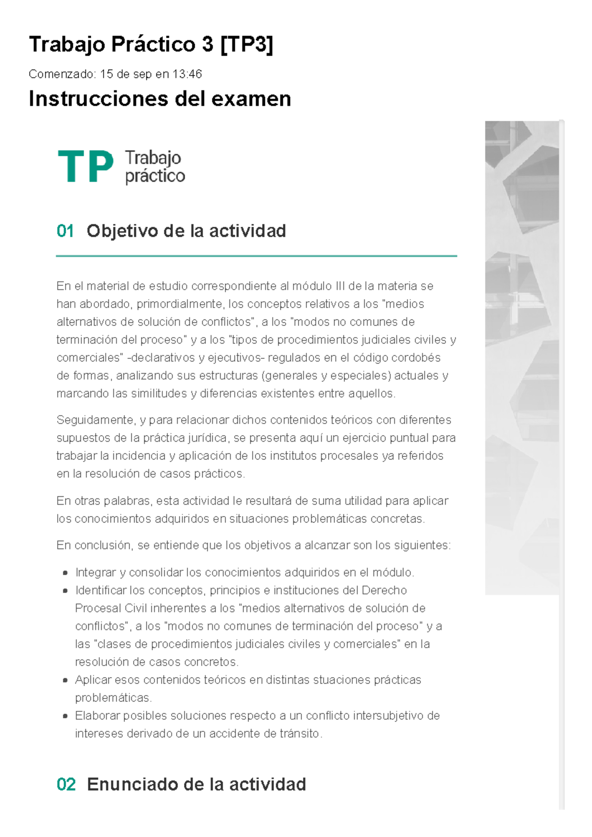 Derecho Procesal Ii Civil Y Comercial Tp 3 100 Mio Trabajo Práctico Derecho Procesal Ii Civil Y Comercial Tp 3 100 Mio Trabajo Práctico