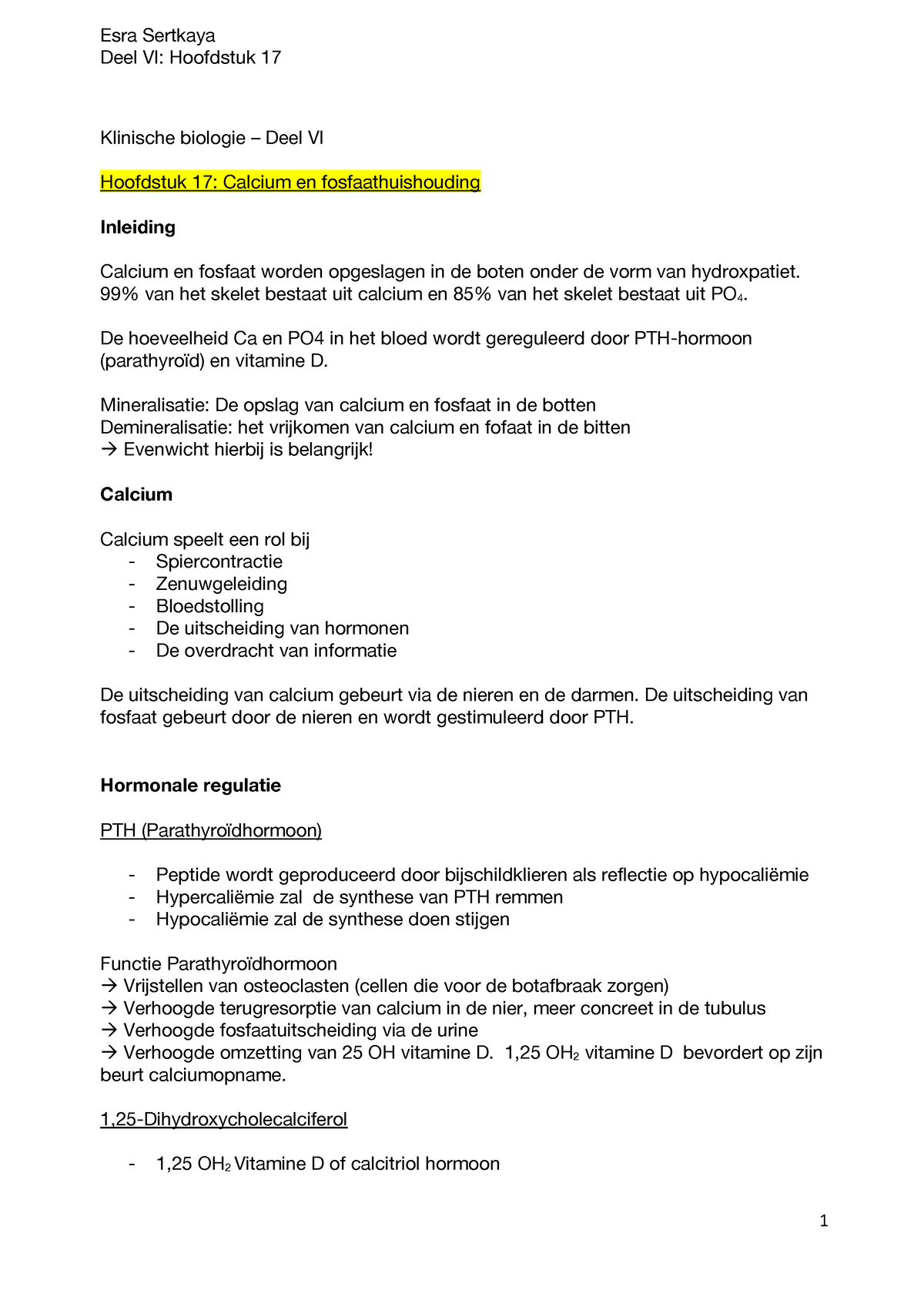 Klinische Biologie- Hoofdstuk 17 - Deel VI: Hoofdstuk 17 Klinische ...