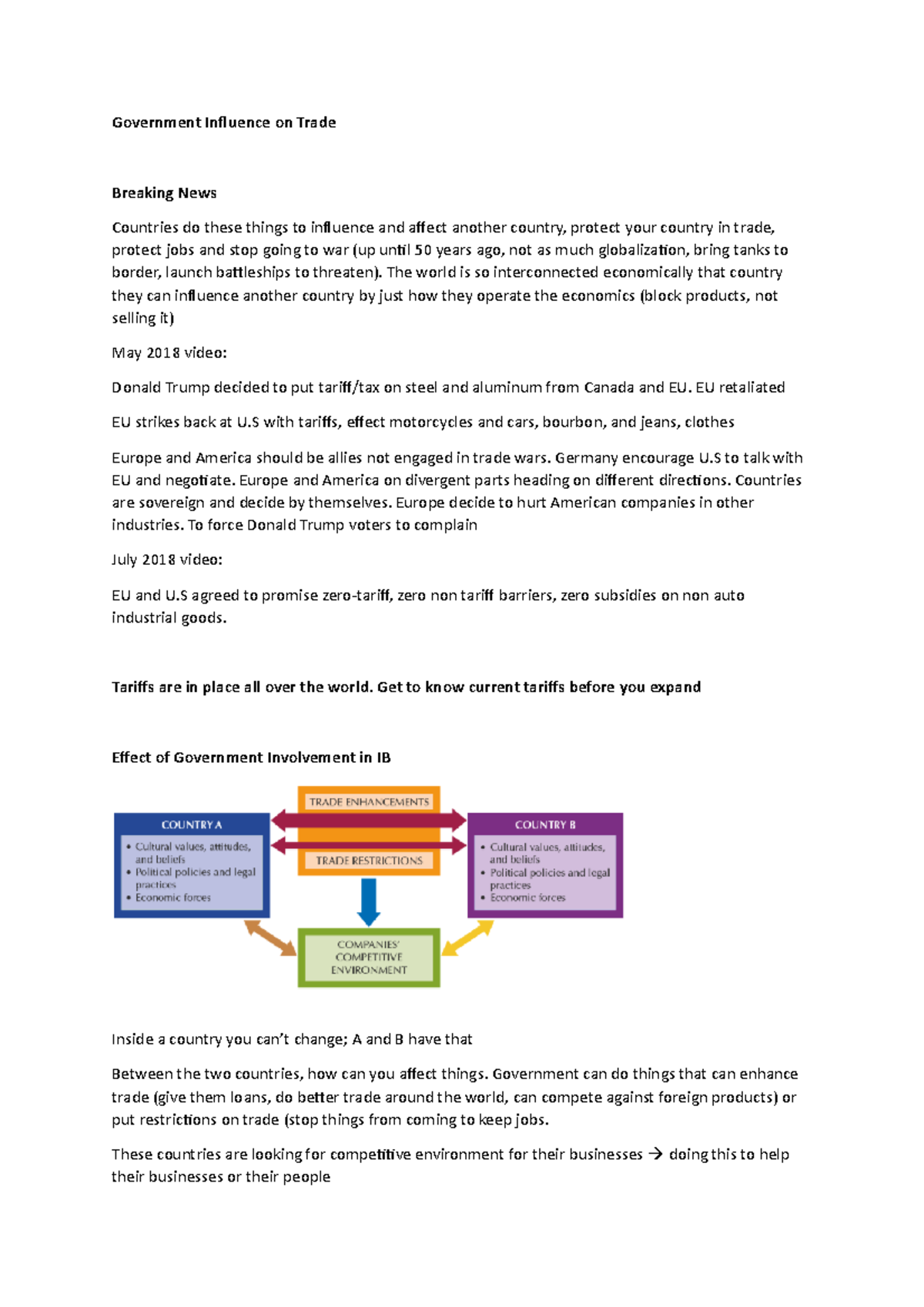 D270 Class 10 Notes - Government Influence On Trade Breaking News ...