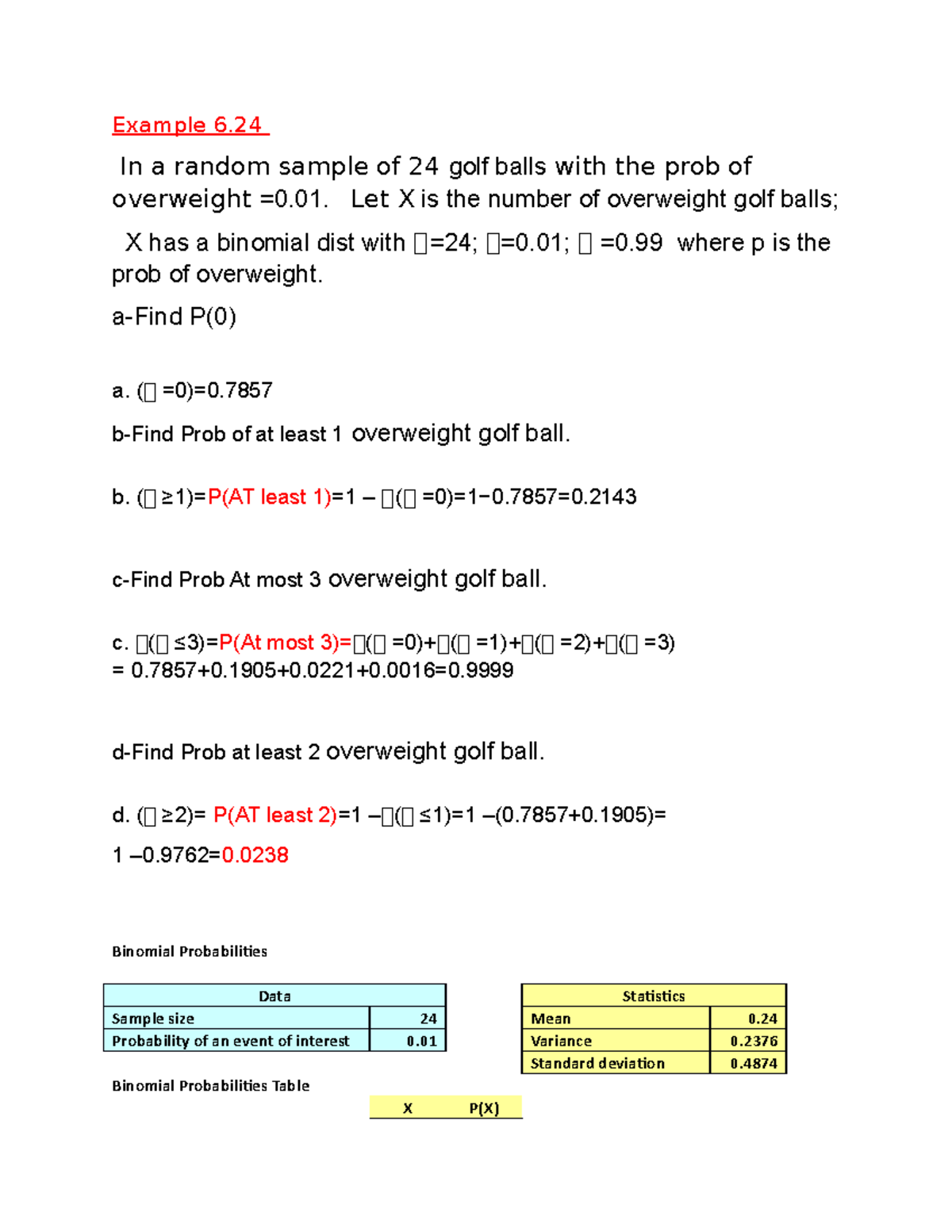 Ex Ch06 Probability Practice Exercices With Answers Example 6 In A Ex Ch06 Probability Practice Exercices With Answers Example 6 In A
