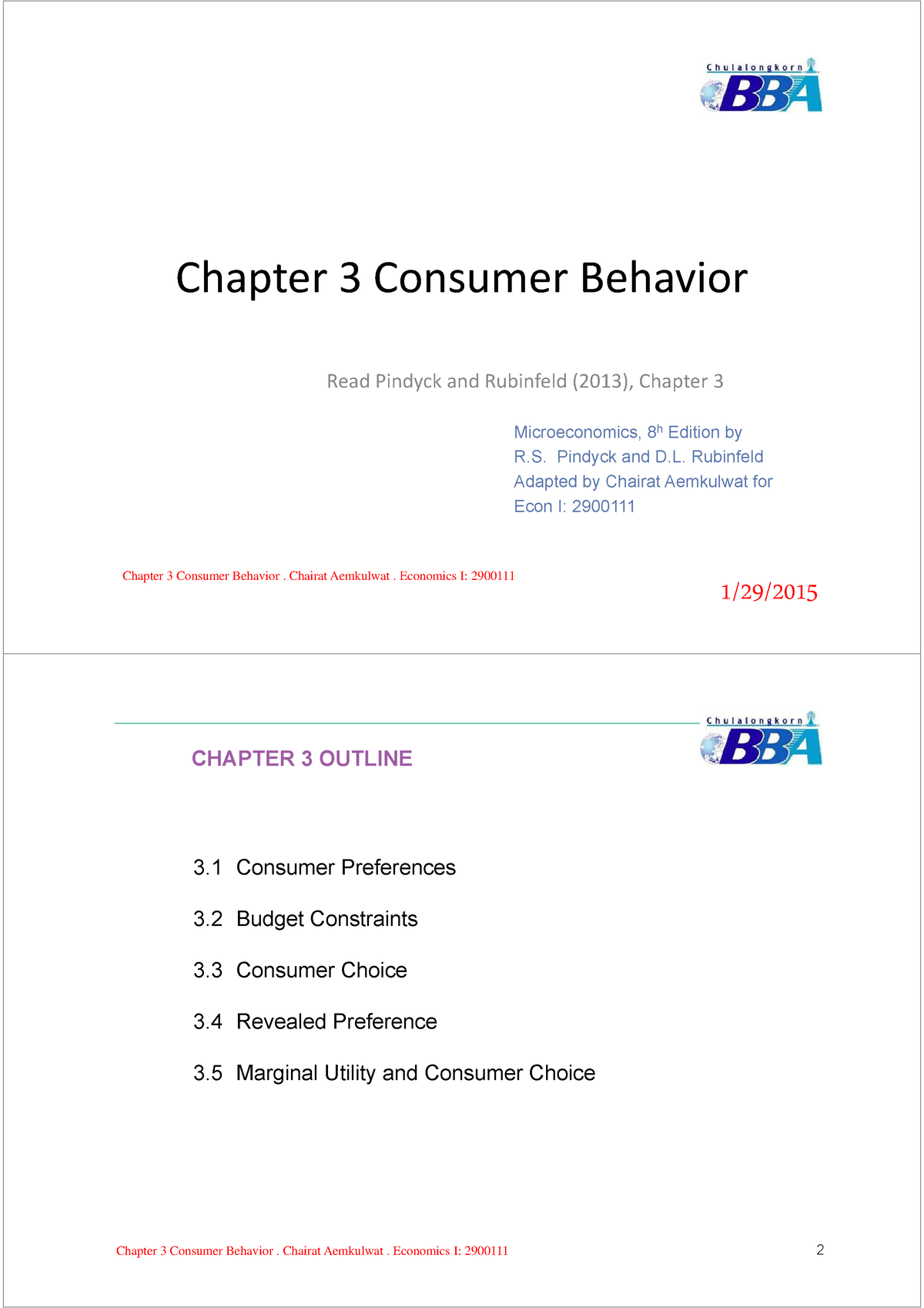 03 Consumer Behavior Sp2015 - Chapter 3 Consumer Behavior ####### Read ...