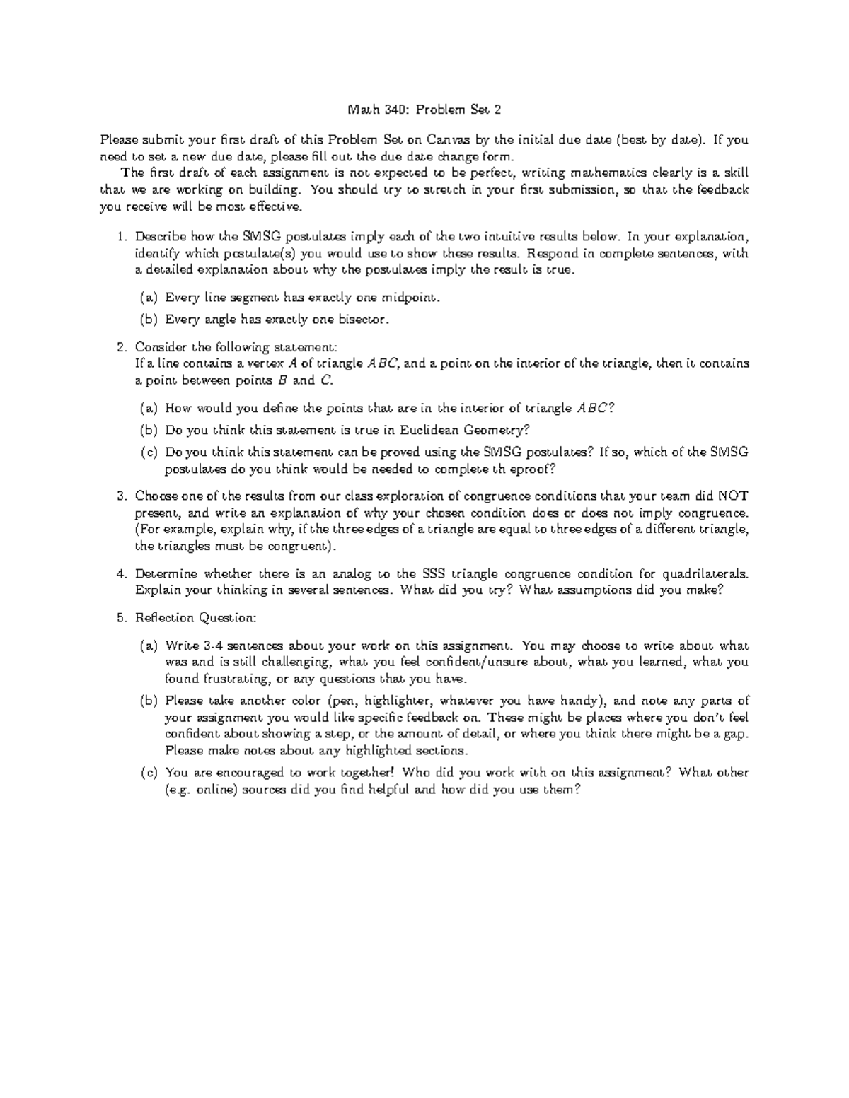 Math340 Assignments-1 - Math 340: Problem Set 2 Please submit your ...