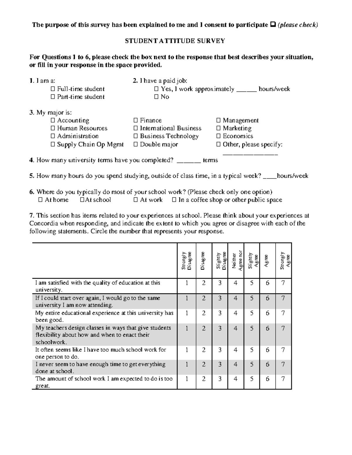 Survey A 2022 Student The purpose of this survey has been explained