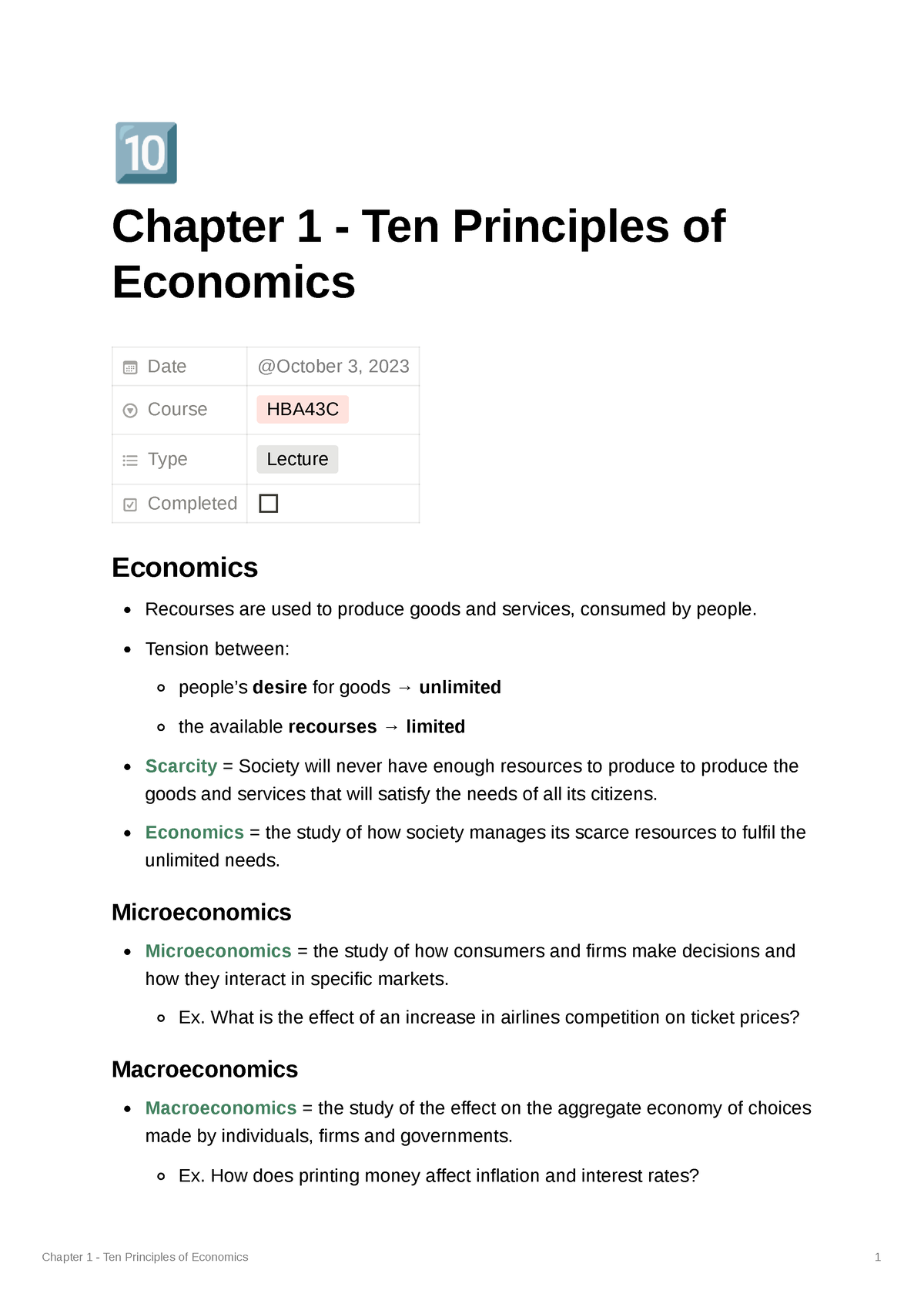 Chapter 1 - Ten Principles Of Economics - Chapter 1 - Ten Principles Of ...