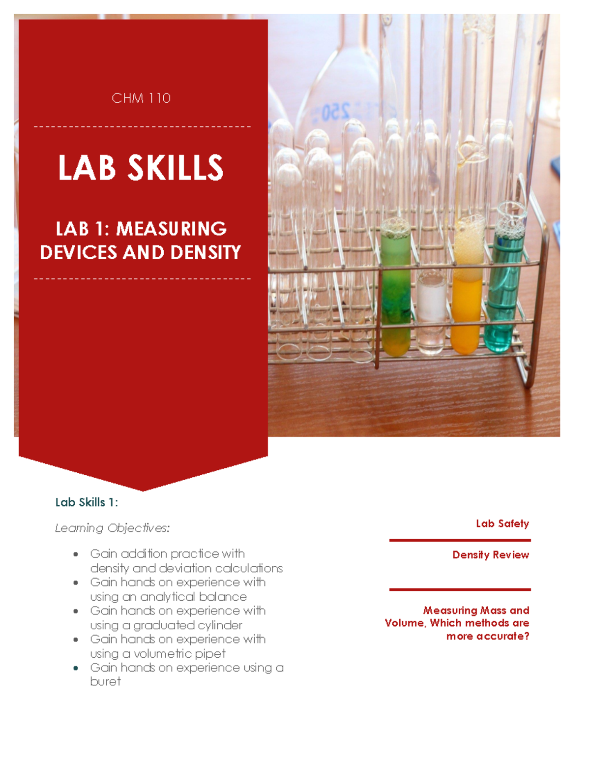 Merged Lab 1 Chm 110 Lab 1 Lab Skills 1 Learning Objectives Gain Addition Practice With Merged Lab 1 Chm 110 Lab 1 Lab Skills 1 Learning Objectives Gain Addition Practice With