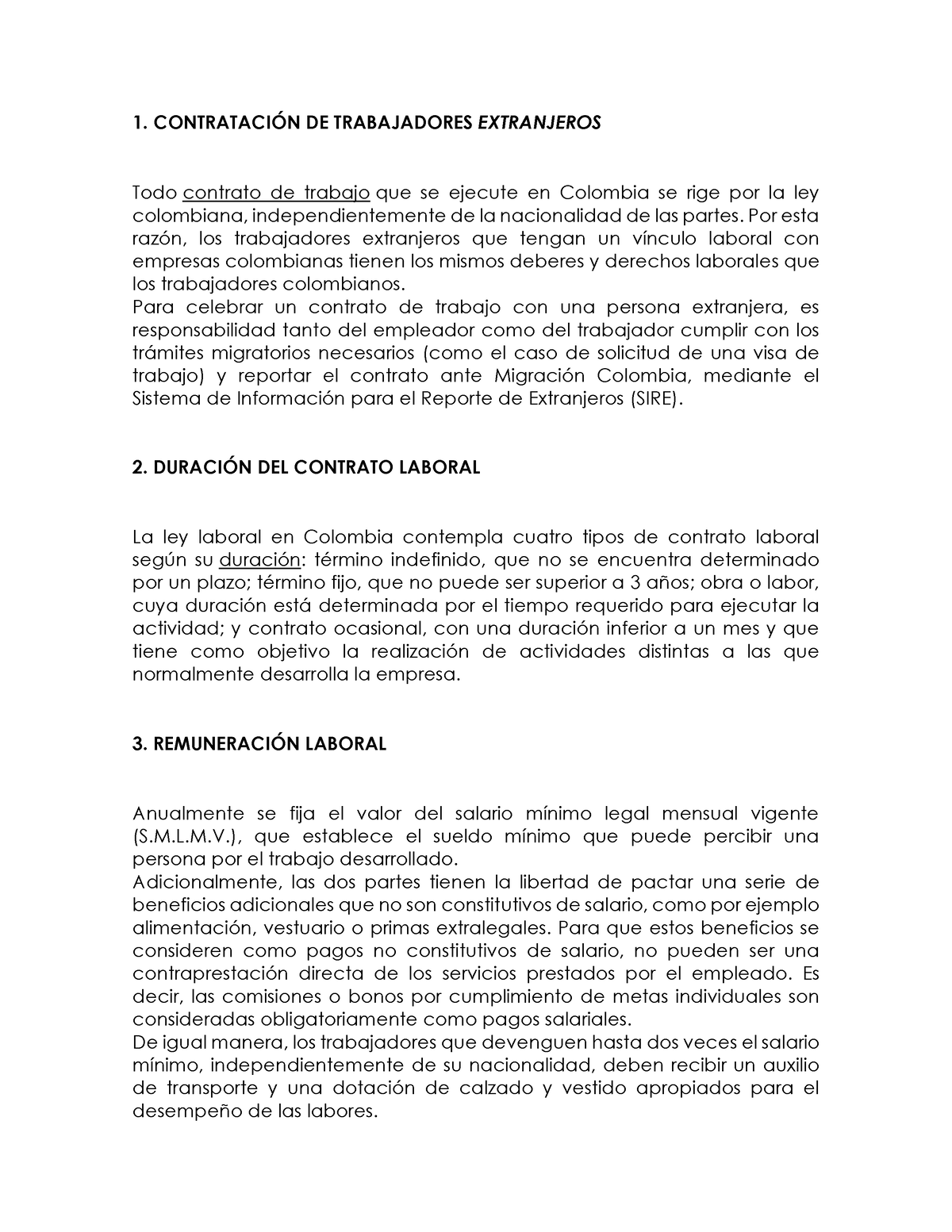 Legislaci´N Laboral EN Colombia - 1. CONTRATACIÓN DE TRABAJADORES ...