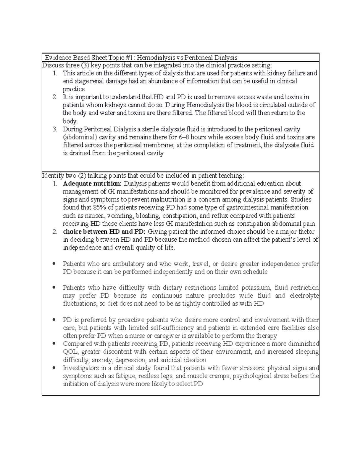 thesis topics on hemodialysis