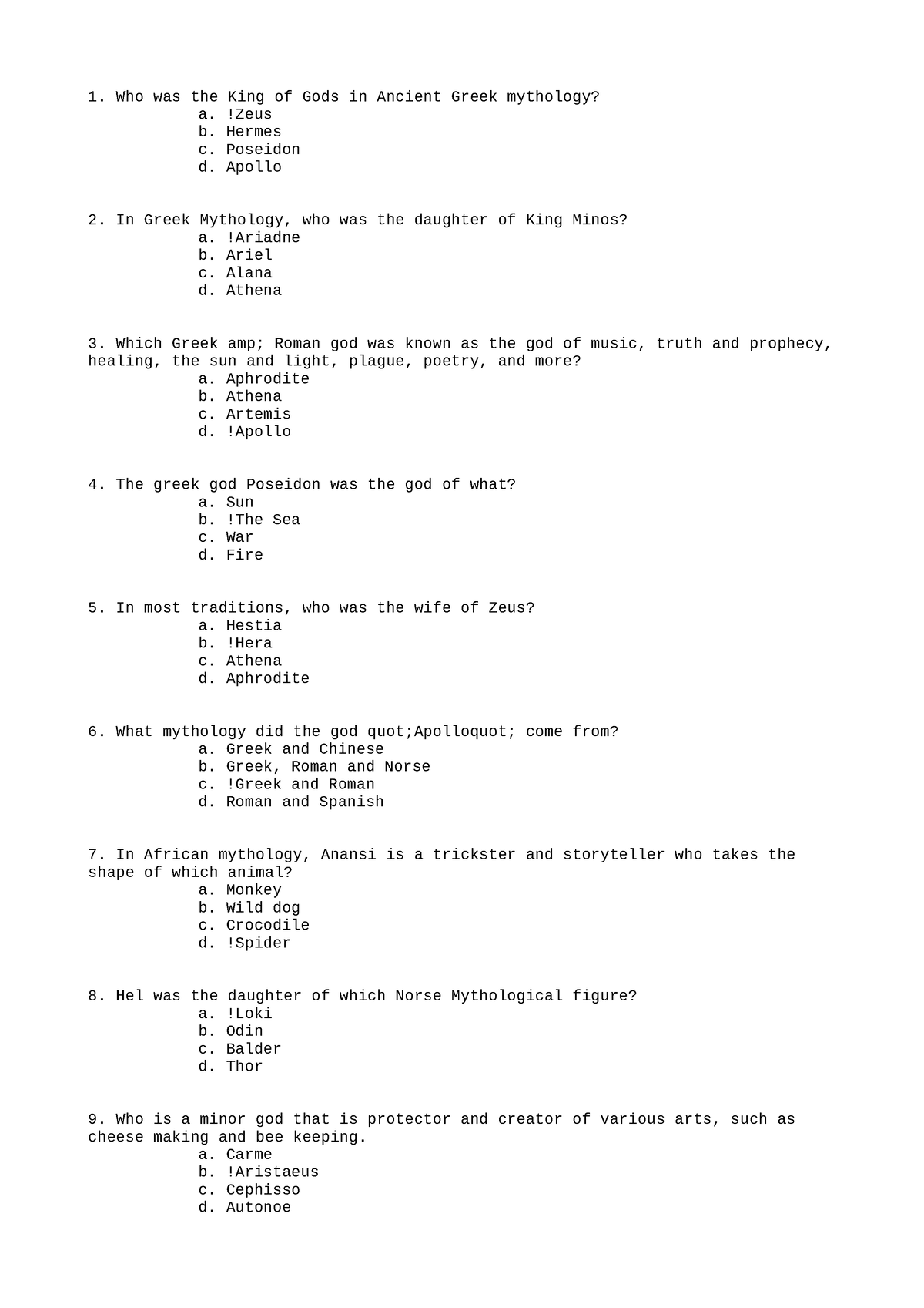 Mathematics Lecture Notes 1 - Who was the King of Gods in Ancient Greek ...