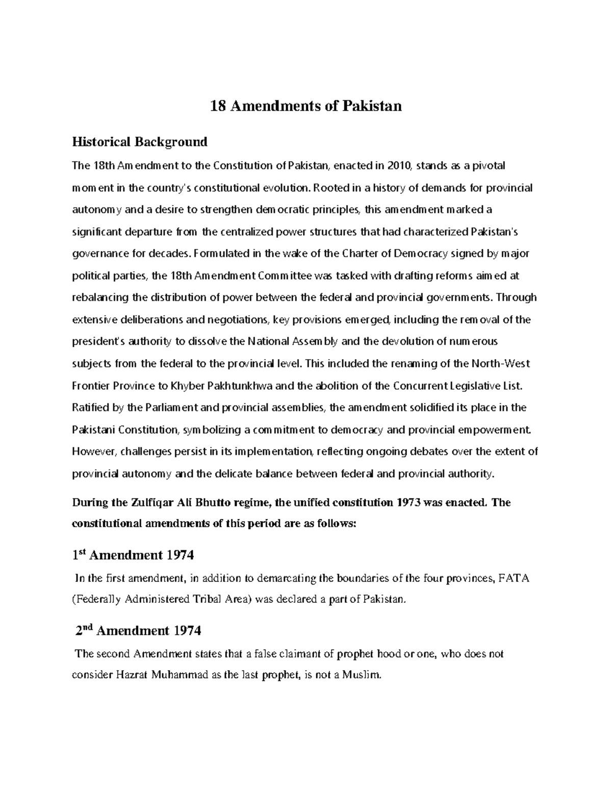 18 Amendments of Pakistan - 18 Amendments of Pakistan Historical ...