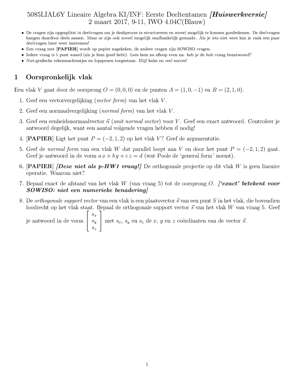 17 02 s Hw Lineaire Algebra Uva Studeersnel