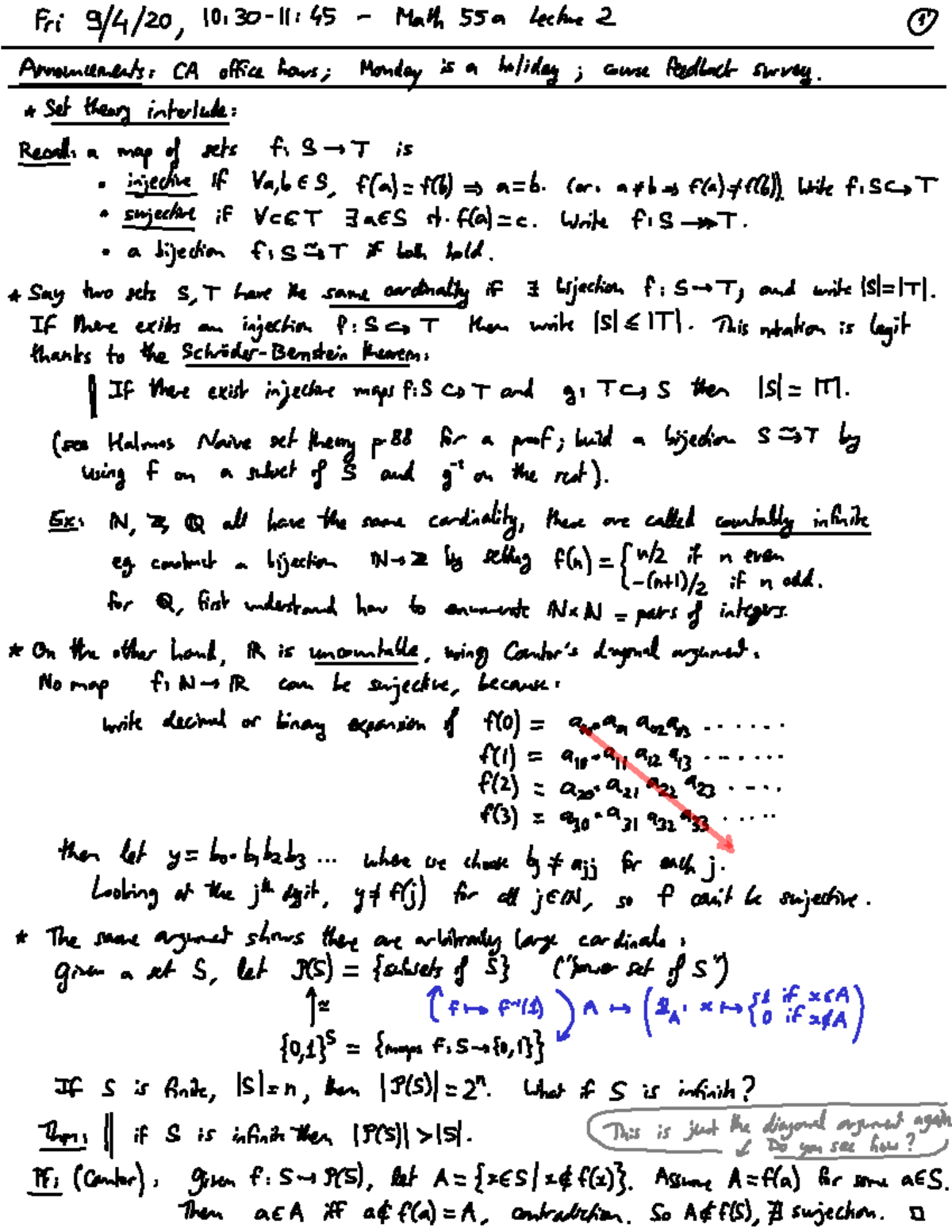 Lecture 2 - MATH55 - Studocu