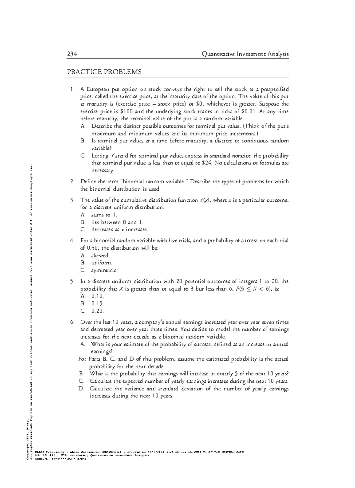 CFAInstitute 2020 Practice Problems Quantitative Investmen - PRACTICE ...