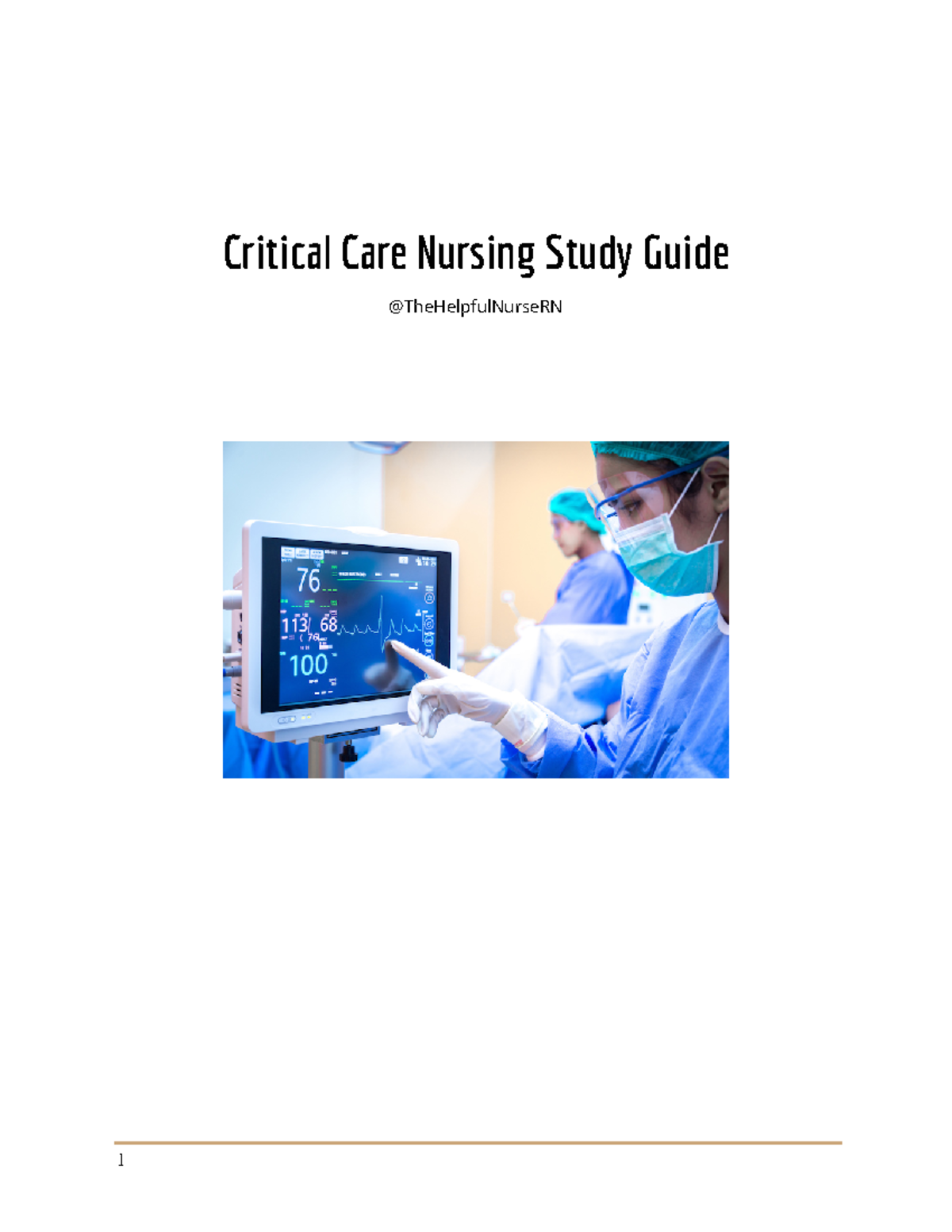 critical care nursing lecture notes