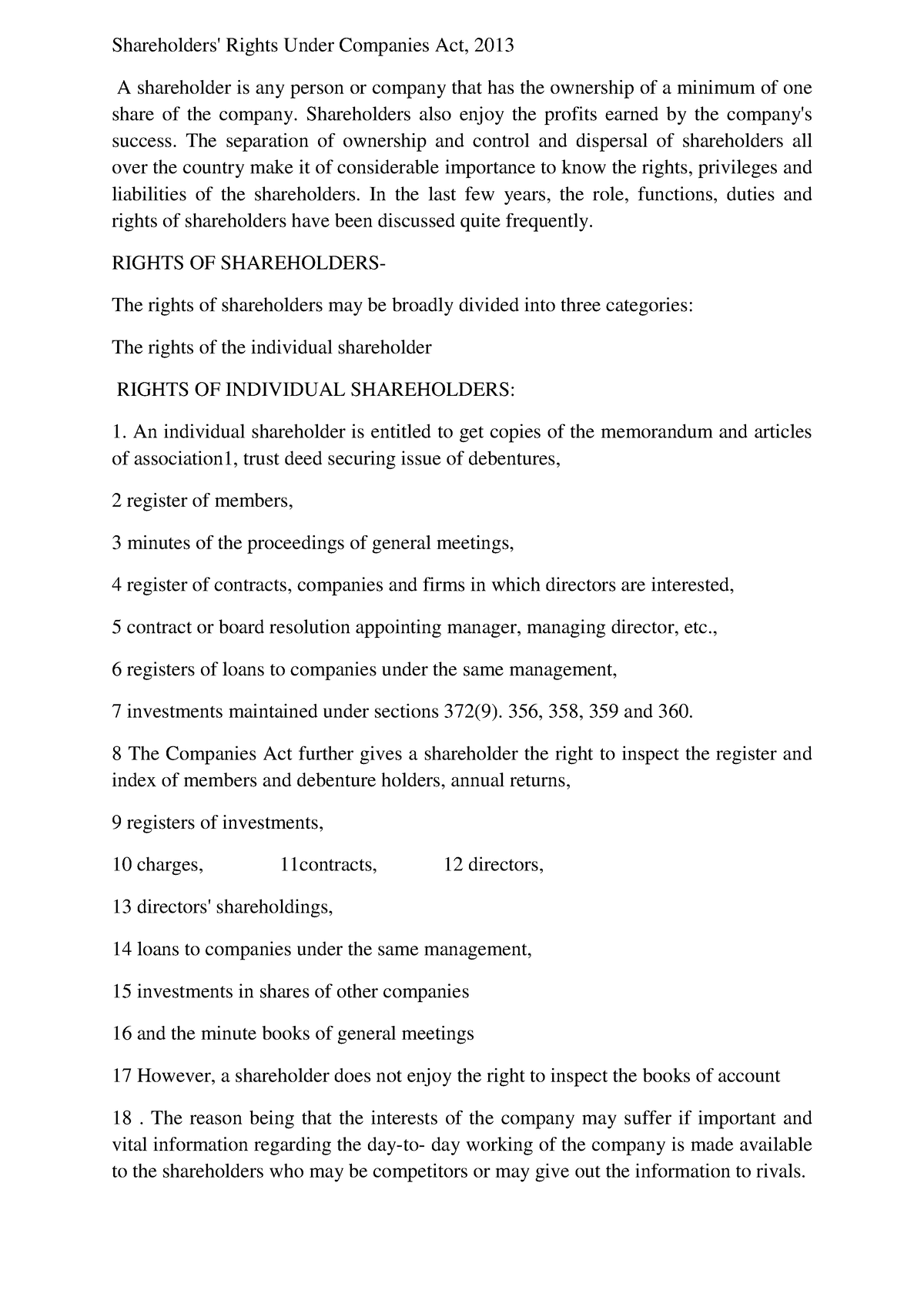 rights-of-shareholders-shareholders-rights-under-companies-act-2013