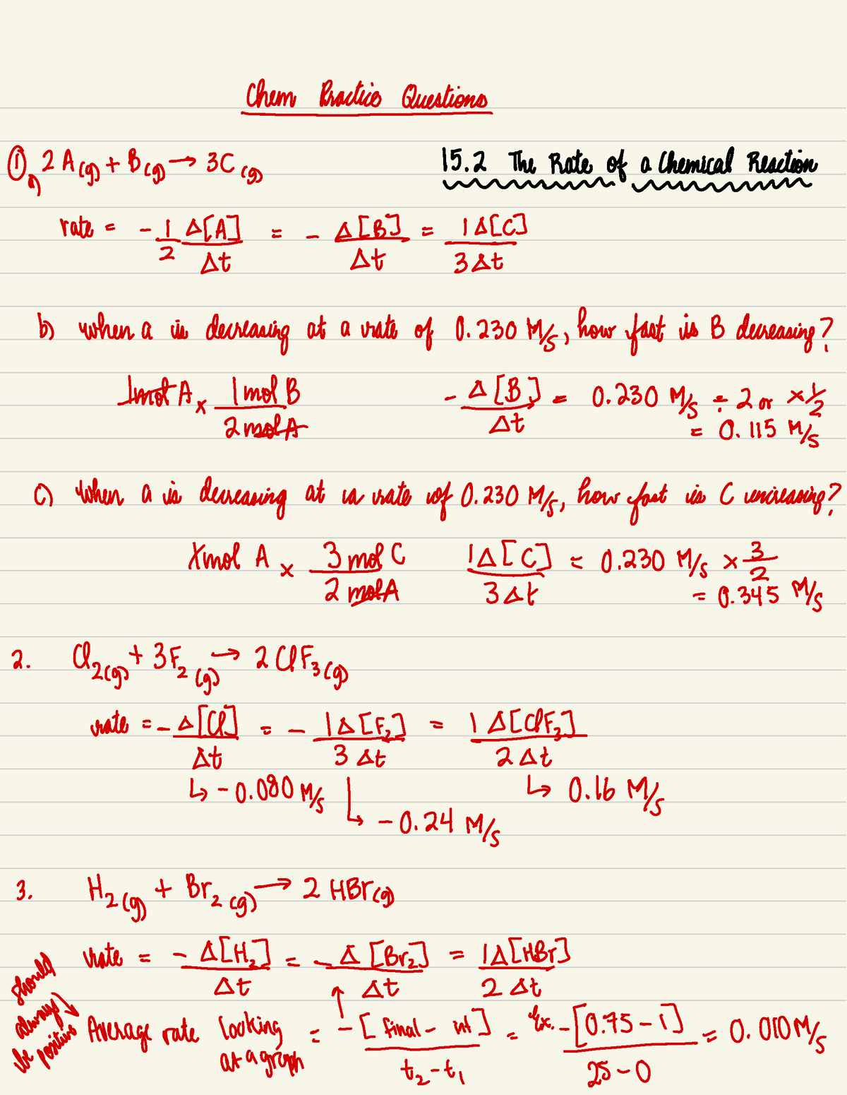 Chem Problem Solving - Practice From Ch 15 And 16 - ⑭PracticeQuestions ...