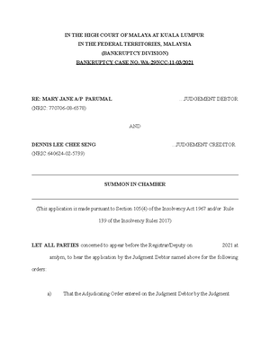 Example of Notice of Appointment of Solicitor (Cause Paper) - IN THE ...