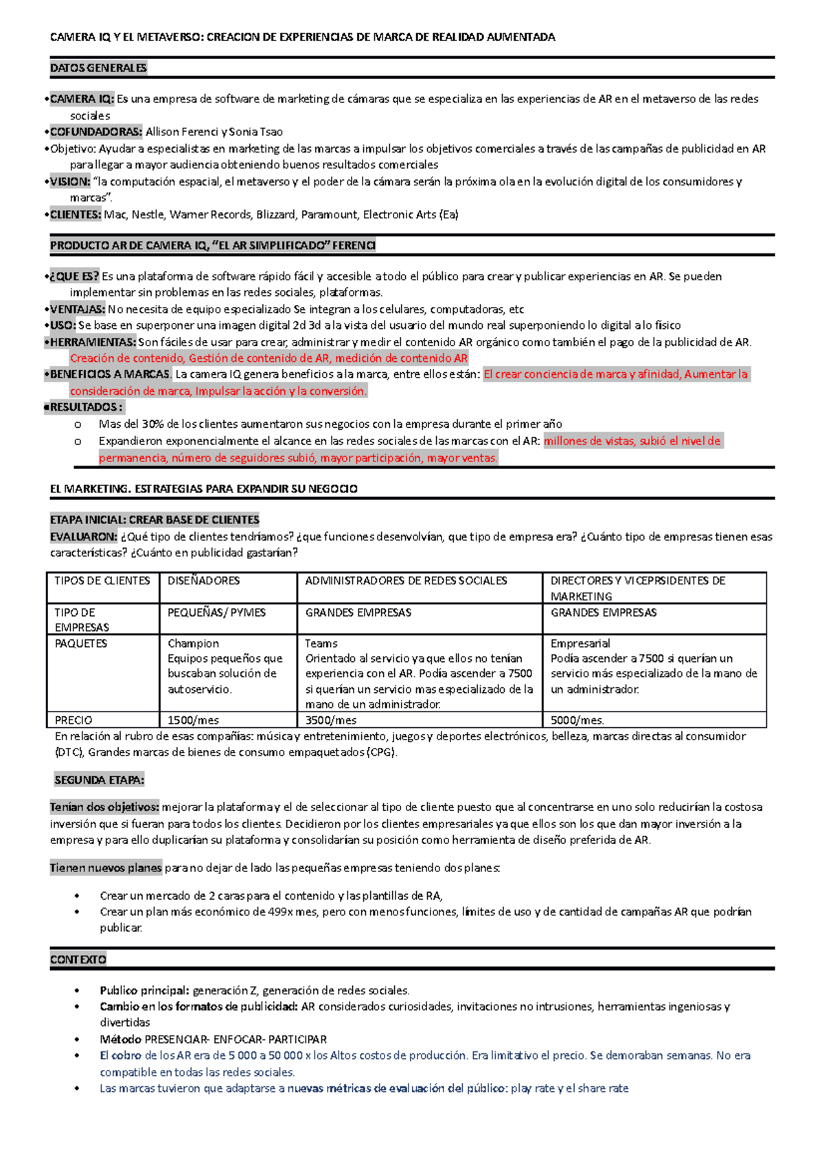Camera IQ Resumen CAMERA IQ Y EL METAVERSO CREACION DE EXPERIENCIAS