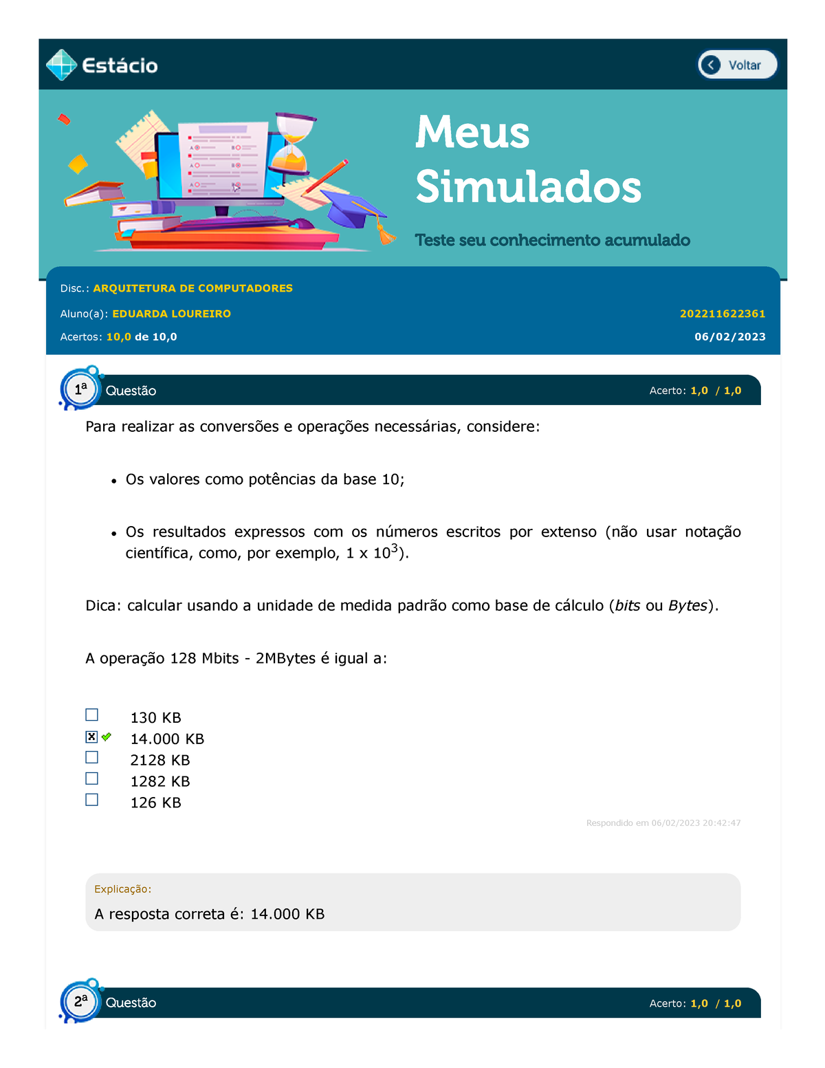 Simulado - Ciclo 1 - Meus Simulados Teste Seu Conhecimento Acumulado ...