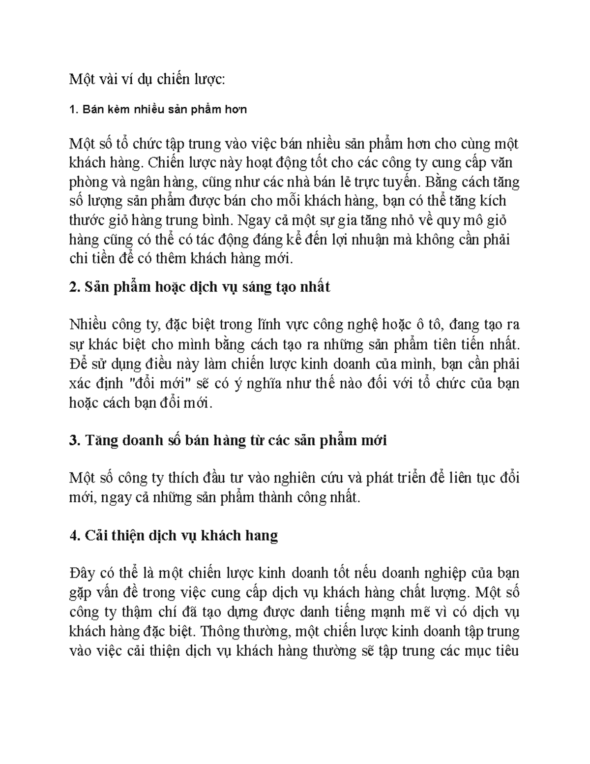 Một vài ví dụ chiến lược - ......... - Một vài ví dụ chiến lược: 1. Bán ...