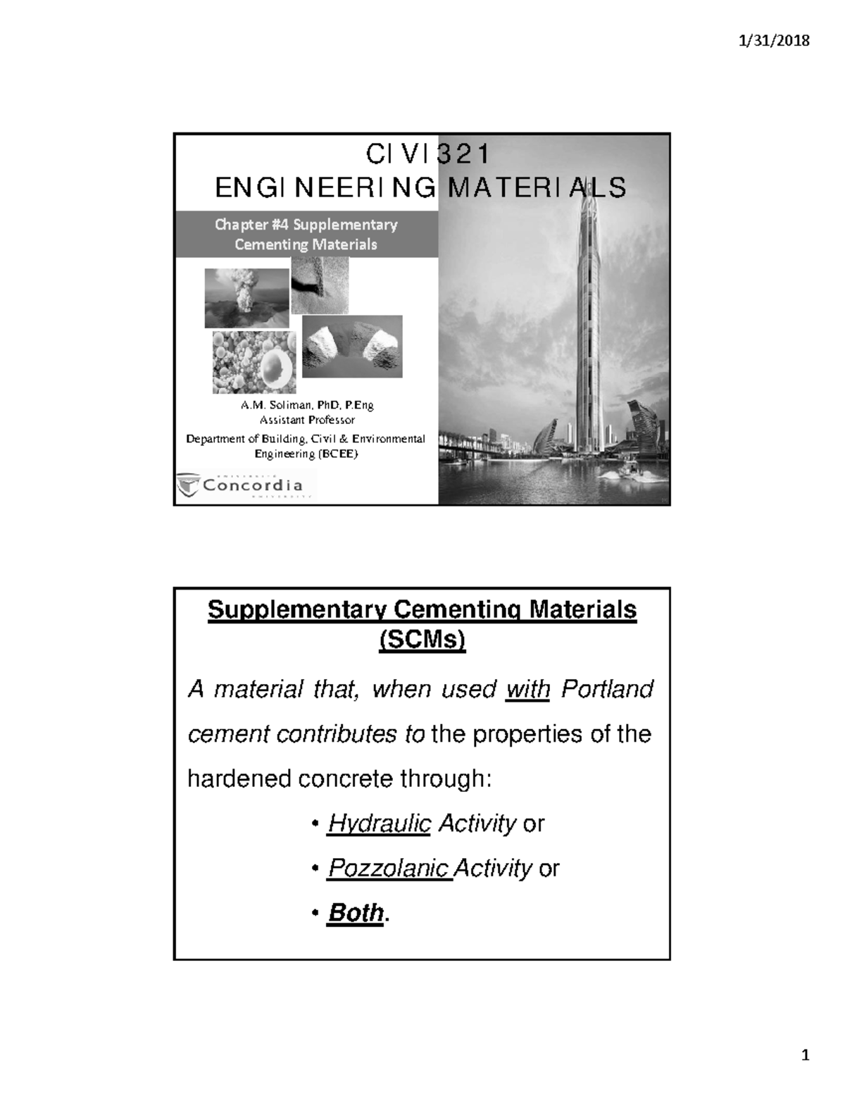 Chapter 4 lec student - 1/31/2018 CIVI321 ENGINEERING MATERIALS Chapter ...