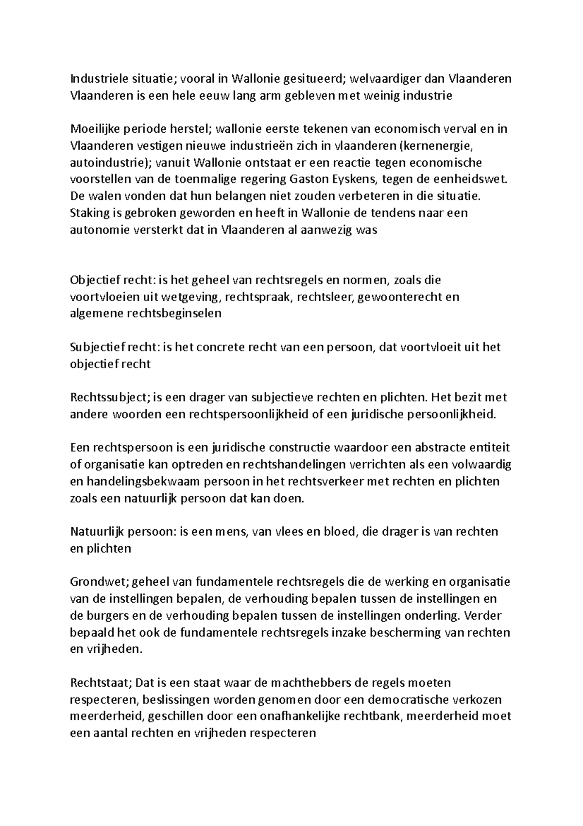 Publiekrecht extra informatie - Industriele situatie; vooral in ...