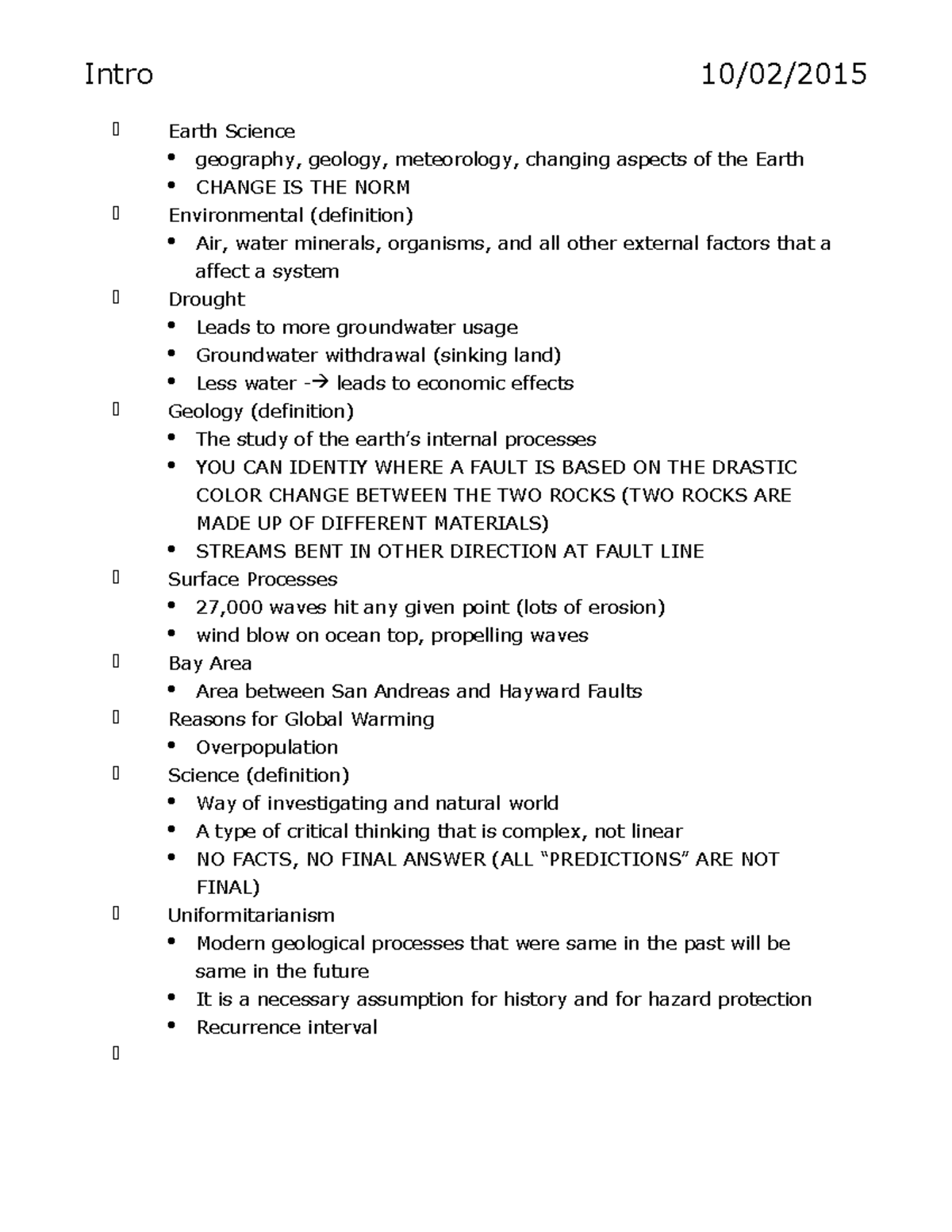 Environmental Earth Sciences - Lecture notes - EPS 80 Notes - Intro ...