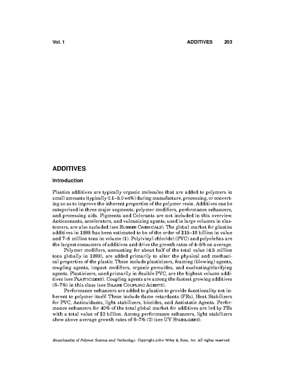 Additives Its lecture notes. Vol. 1 ADDITIVES 203 ADDITIVES