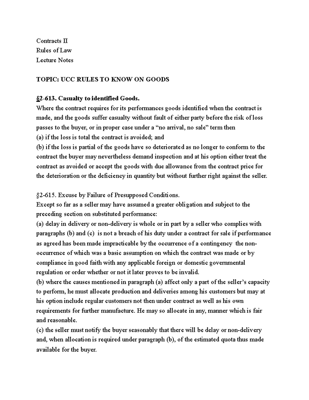 Ucc Rules To Know On Goods Contracts Ii Rules Of Law Lecture Notes Topic Ucc Rules To Know On Ucc Rules To Know On Goods Contracts Ii Rules Of Law Lecture Notes Topic Ucc Rules To Know On