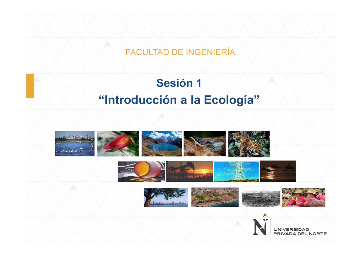 1 Introducción A La Ecología - FACULTAD DE INGENIERÍA Sesión 1 ...