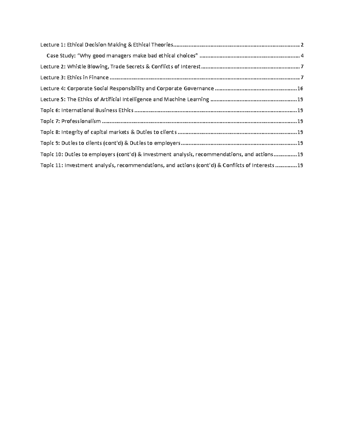 Ethics Lecture Notes - Lecture 1: Ethical Decision Making & Ethical ...