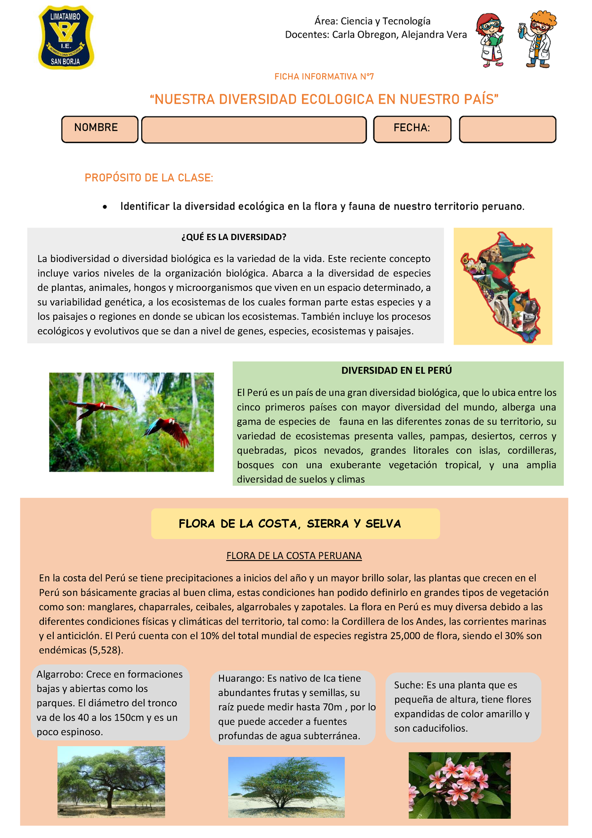 Ficha Informativa 4to - Docentes: Carla Obregon, Alejandra Vera FICHA