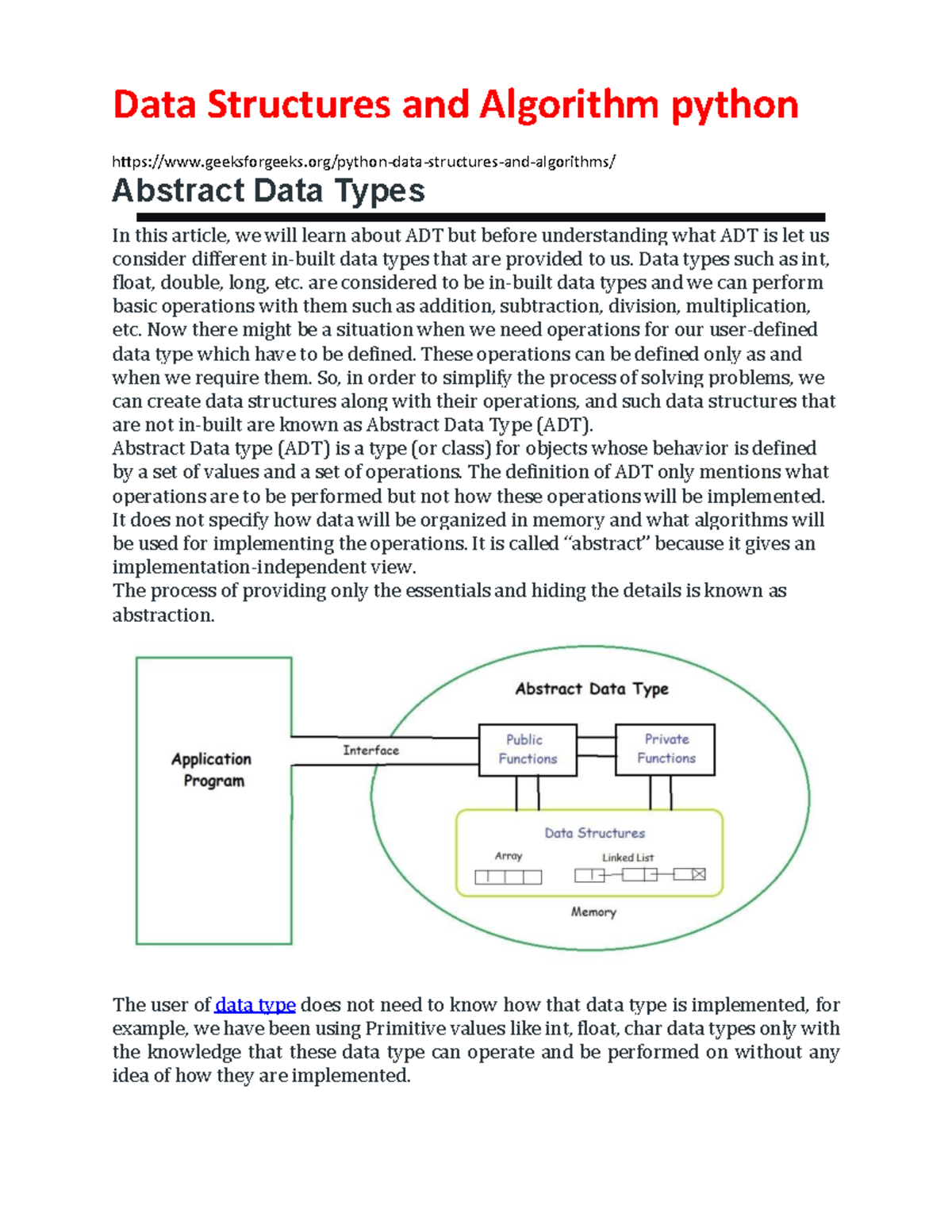 Data Structures & Algorithms in Python Perfect - - Studocu