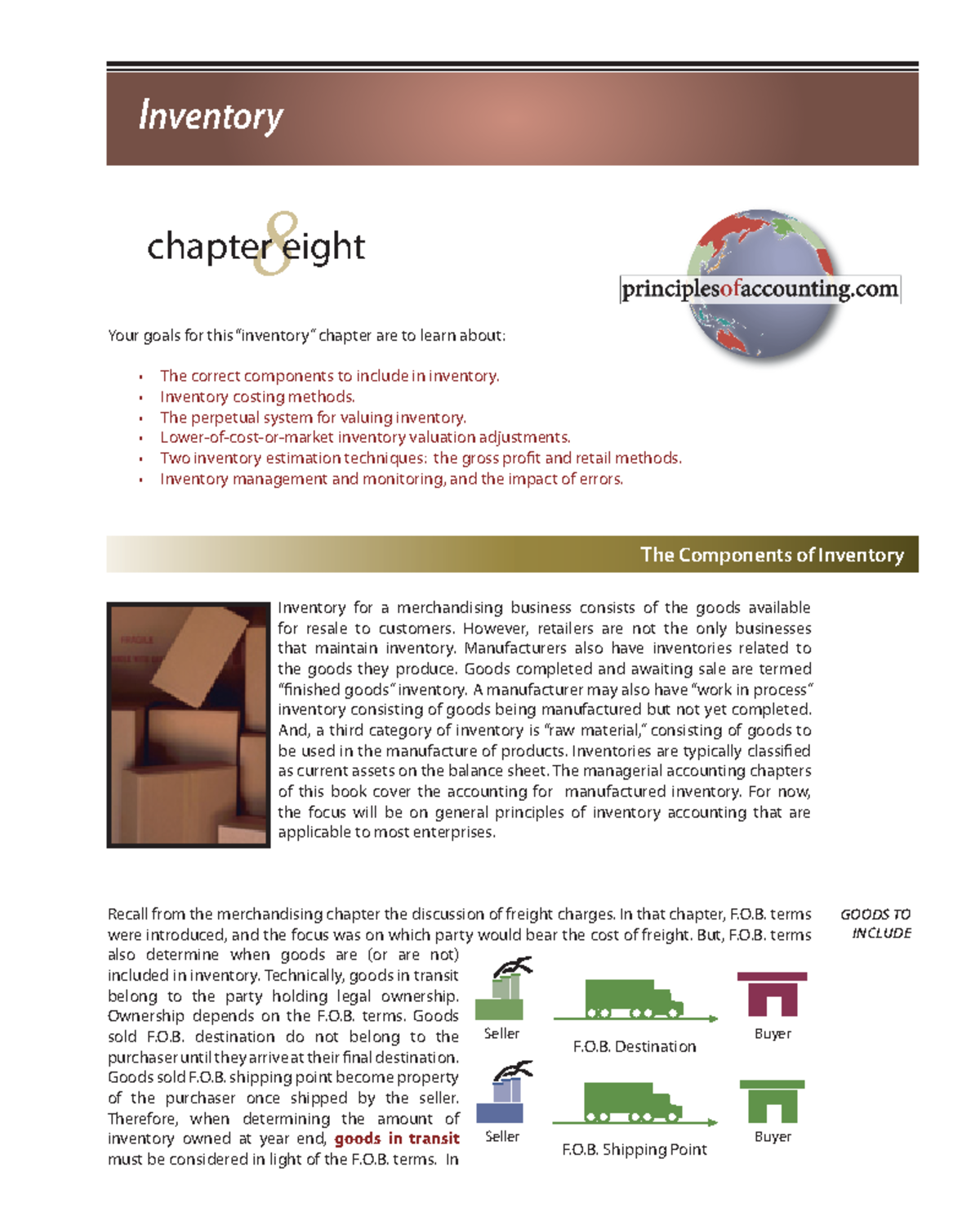 Chapter 8 acctg Inventory The Components of Inventory Inventory for