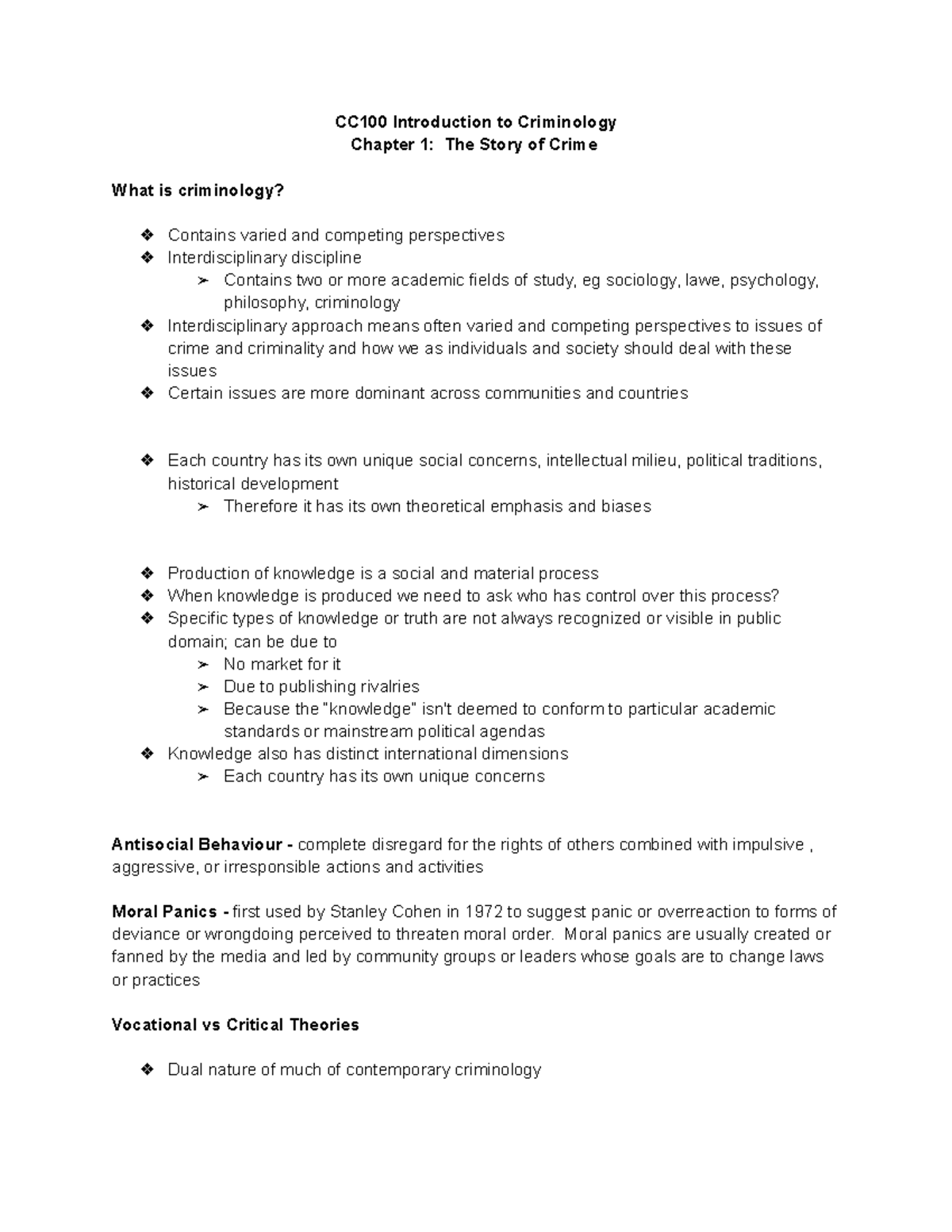 Chapter 1 The Story of Crime - CC100 Introduction to Criminology ...