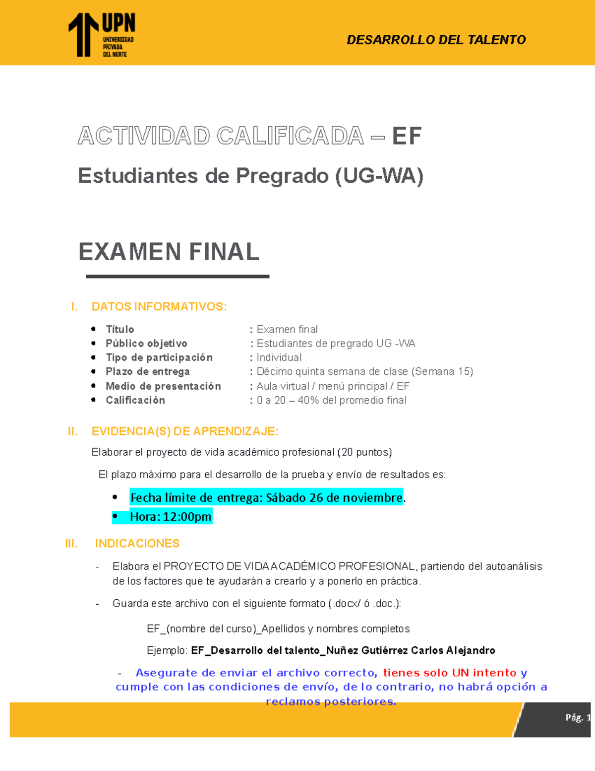 Evaluaci N Final Oficial Actividad Calificada Ef Estudiantes De