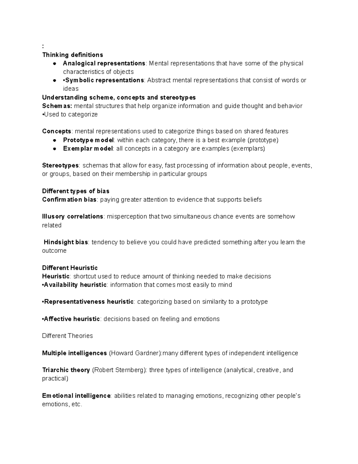 Psych exam 3 study guide - : Thinking definitions Analogical ...