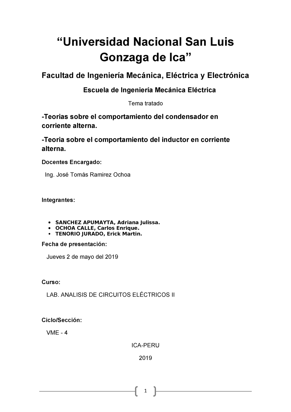 Lab Circuitos Electricos Circuitos Ing Mecanica Electrica