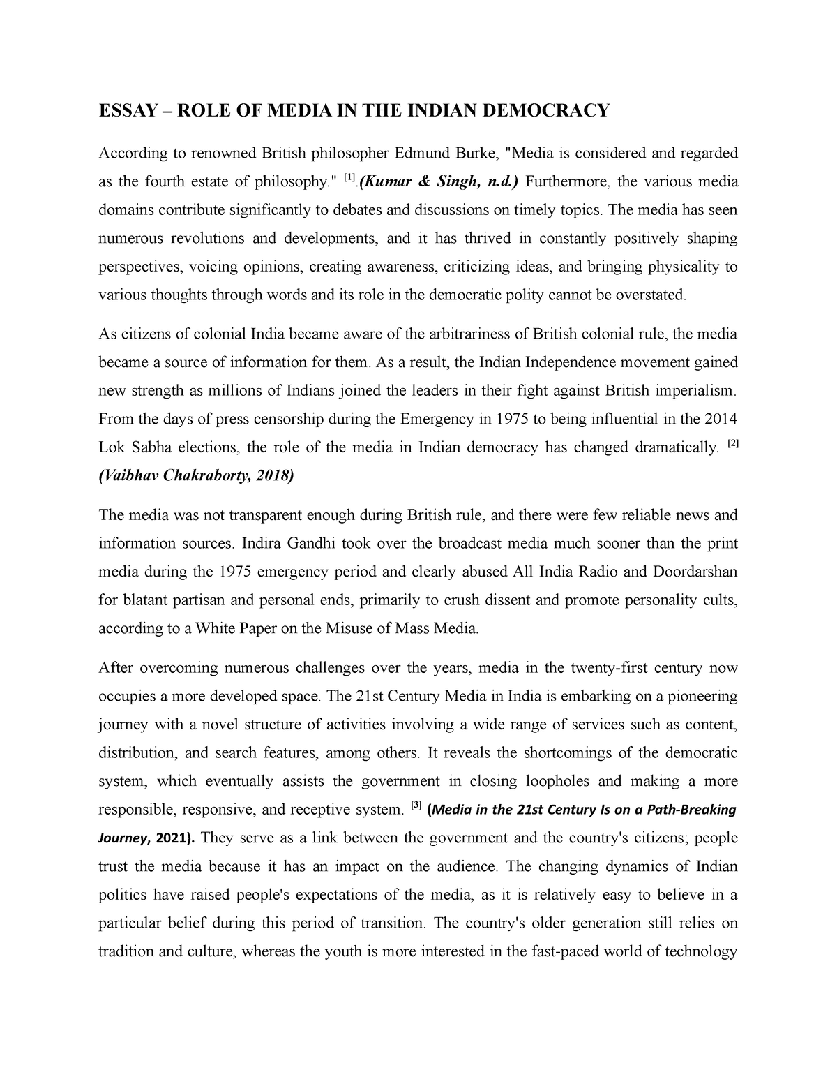 essay on role of media in democracy in 250 words