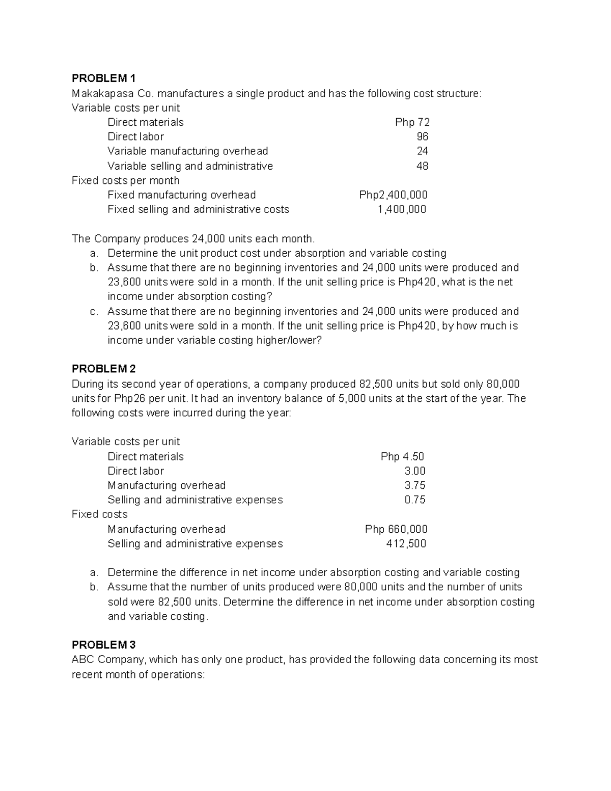 ABS VAR Practice PROB - Hope this helps - PROBLEM 1 Makakapasa Co ...