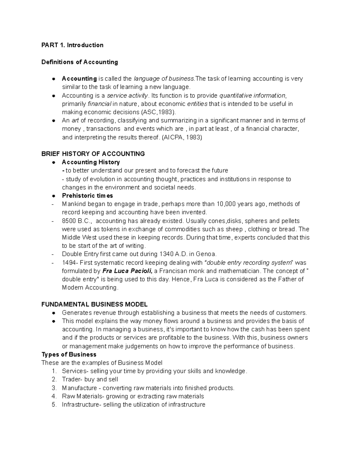 No kttt - None - PART 1. Introduction Definitions of Accounting ...