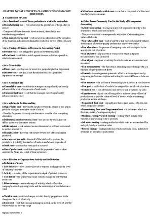 Strat Cost Chapter 1 - GOOD LUCK - CHAPTER 1 (INTRODUCTION TO STRATEGIC ...